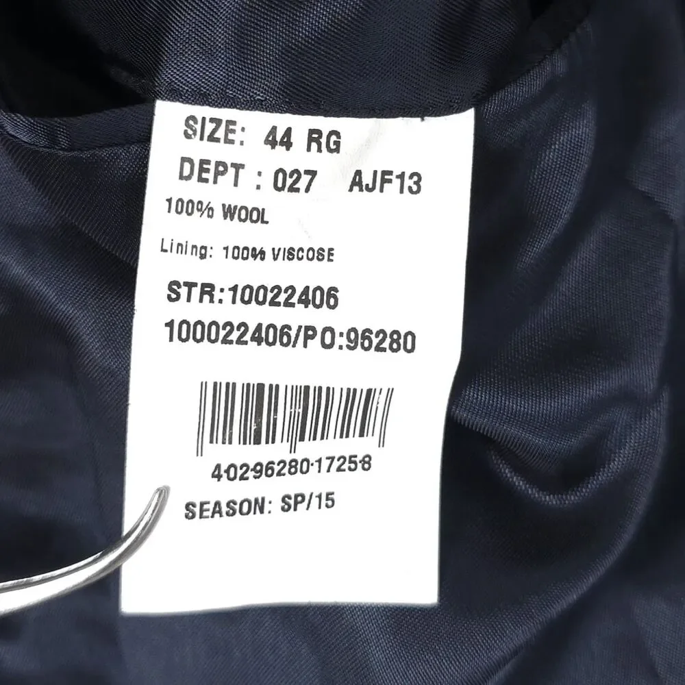 BROOKS BROTHERS 346 Mens Fitzgerald Fit Blue Check‎ Wool Sport Coat Blazer 44R